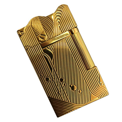New Gold Sleep Mermaid Pattern Vintage Lighter Cigarette Smoking Gas Lighters Classic Sound Metal Lighters Fire Men Collection