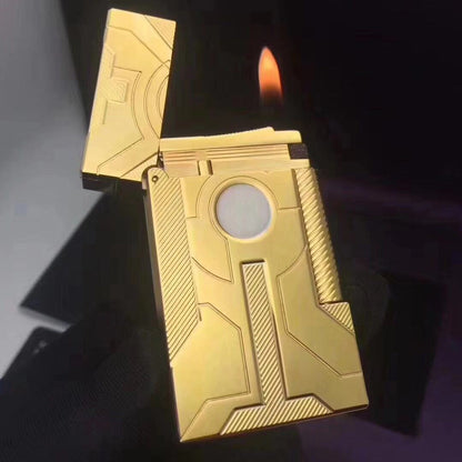 New Gold Sleep Mermaid Pattern Vintage Lighter Cigarette Smoking Gas Lighters Classic Sound Metal Lighters Fire Men Collection